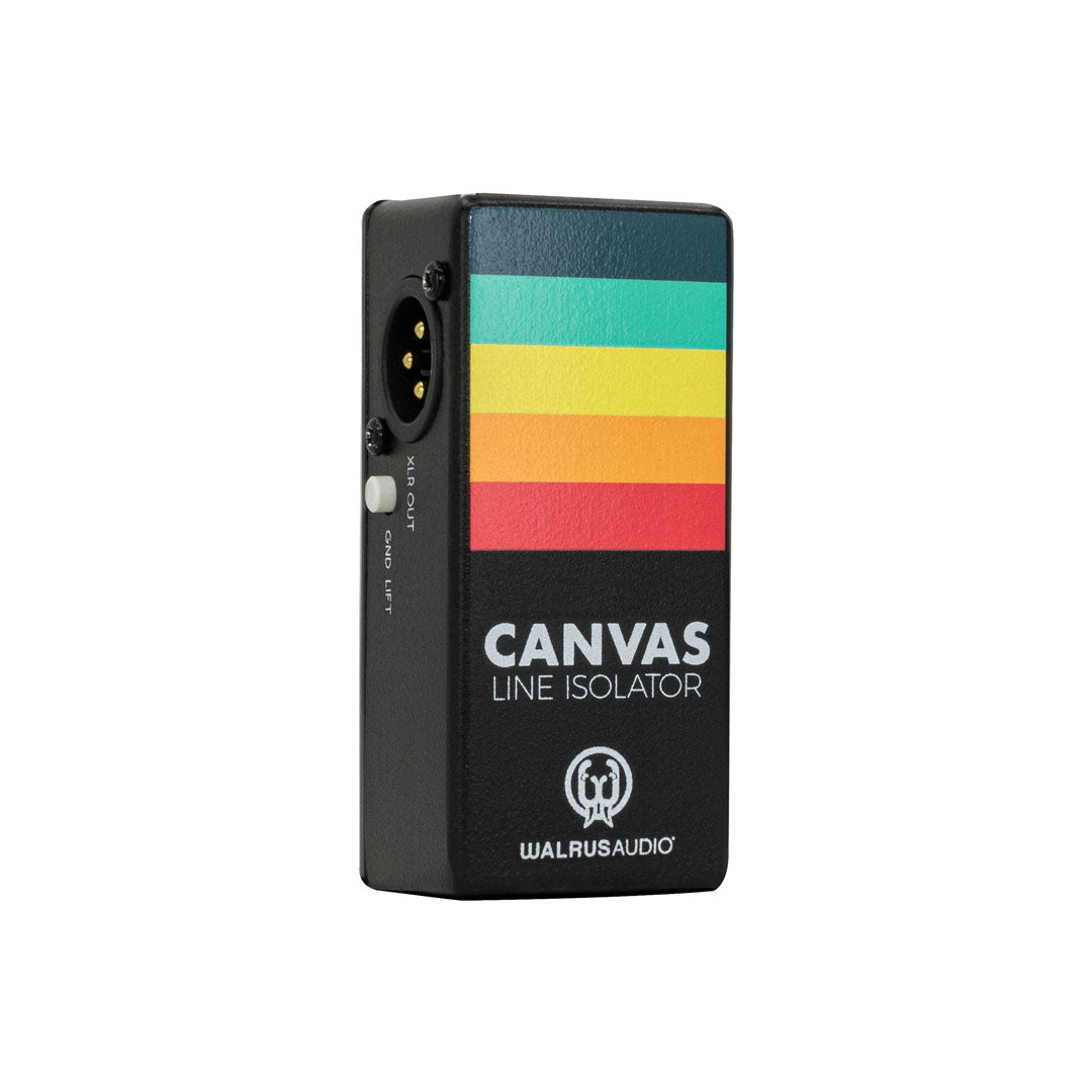 Walrus Audio Canvas Line Isolator with colorful stripe design on a white background