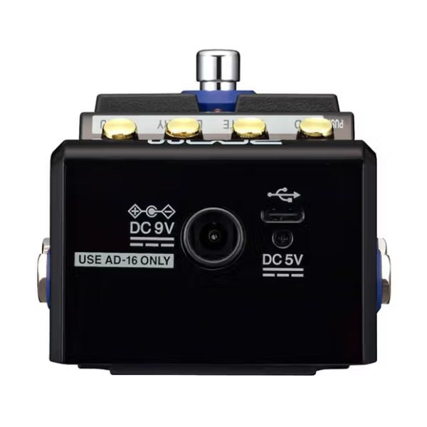 Black electronic device with various ports and labels on a white background