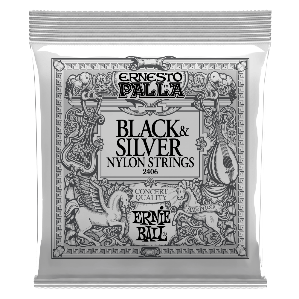 Ernie Ball Ernesto Palla Black & Silver Nylon Classical Guitar Strings 28-42