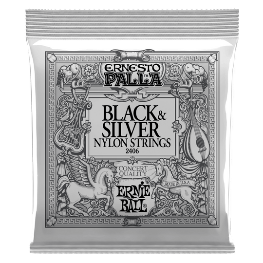 Ernie Ball Ernesto Palla Black & Silver Nylon Classical Guitar Strings 28-42