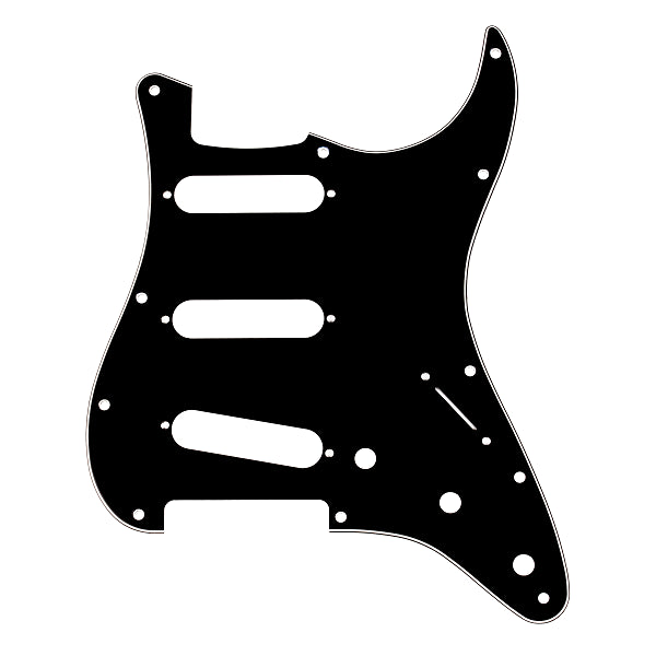 Fender Stratocaster Scratchplate 11-Hole SSS - Black