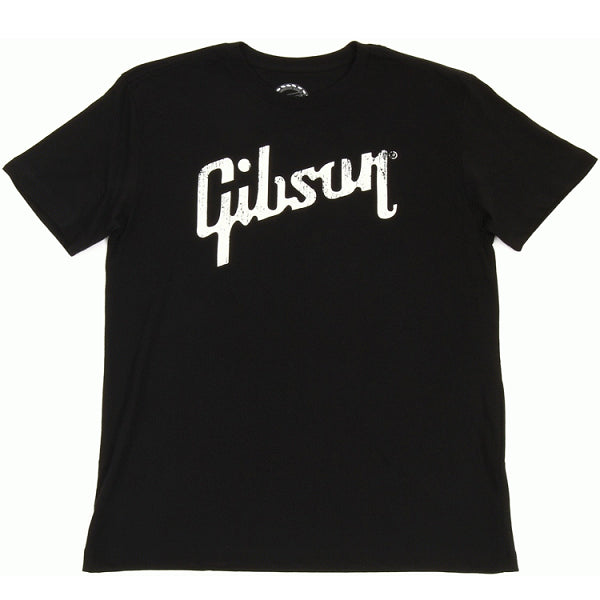 Gibson Distressed Logo Tee - Black (Medium)