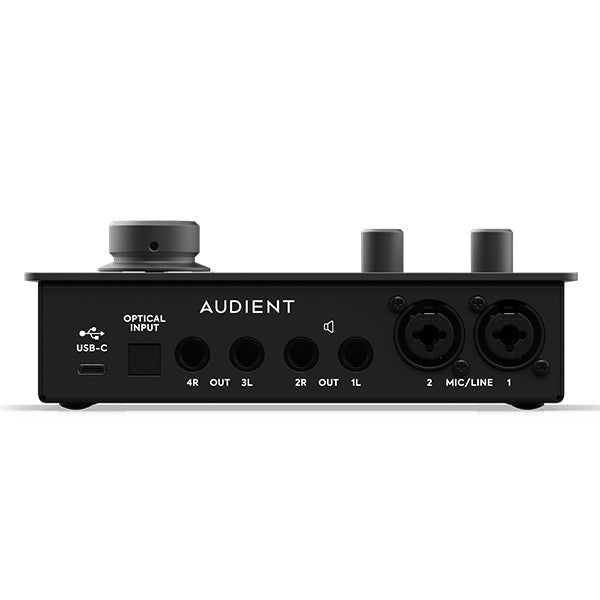 Audient iD14 MKII rear connections including ADAT USB-C and line outputs — AX Store Kuwait