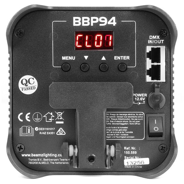 Beamz BBP94 Battery Uplight Par