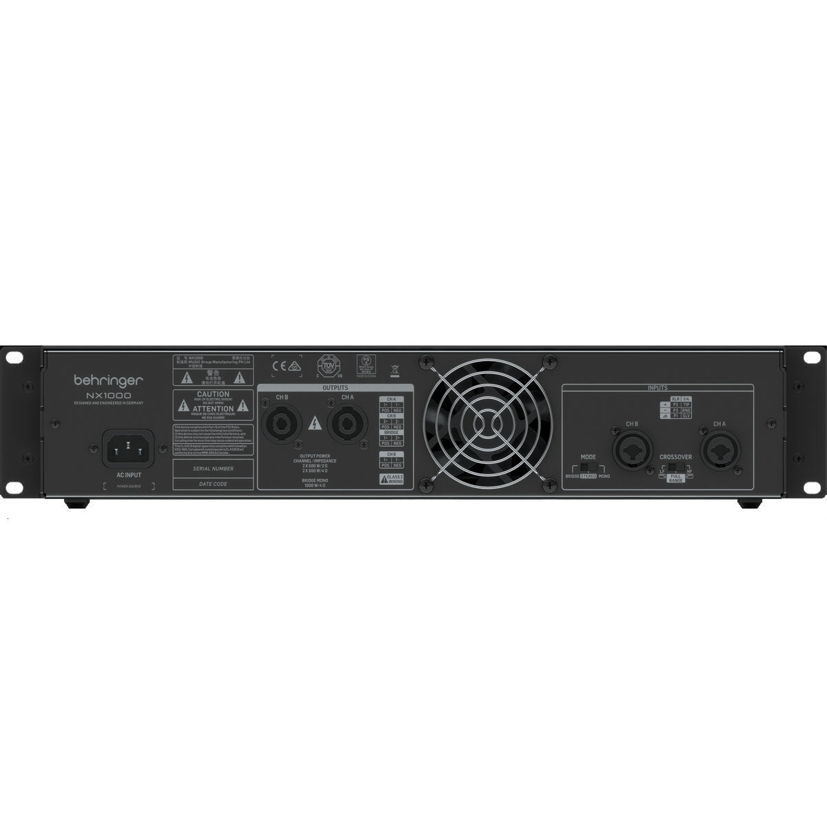Behringer NX1000 パワーアンプ Behringer NX1000 - Class-D Power Amplifier | Turramurra Music