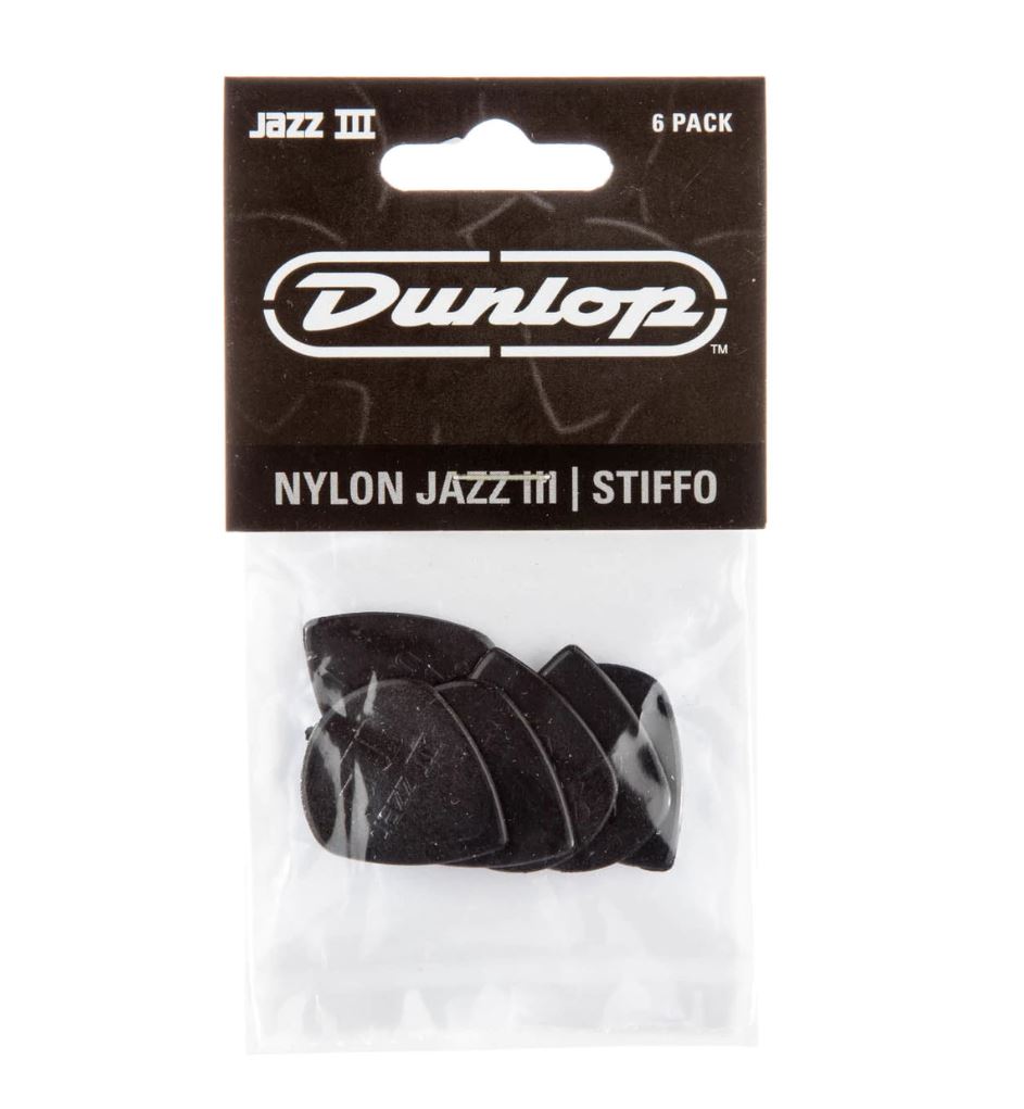 Jim Dunlop Jazz III Black Picks Players Pack (6 Pack)