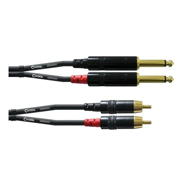 Cordial Essentials Dual 1/4" TS Gold to RCA Gold Cable 3ft