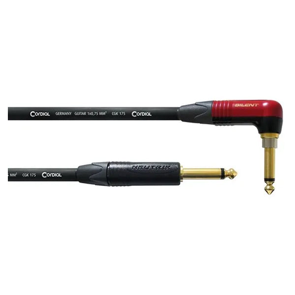 Cordial Peak Instrument Cable Right Angle Silent Jack 3m