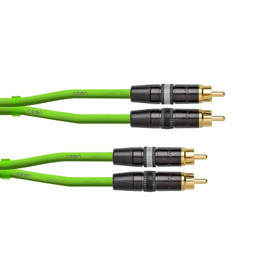 Cordial CEON DJ Dual RCA to Same (1.5m) - Green