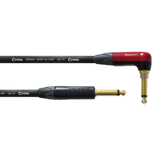 Cordial Select Instrument Cable Right Angle w/ Silent Plug - 3m