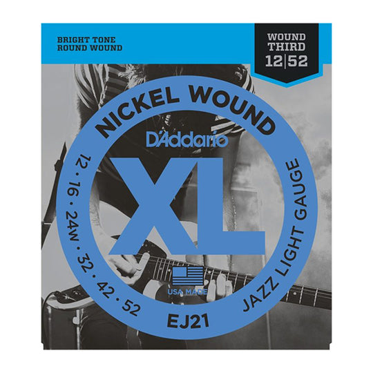 D'Addario EJ21 Electric Guitar Strings Jazz Light 12-52