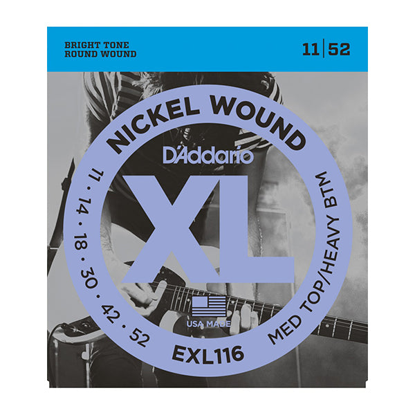 D'Addario EXL116 Electric Guitar Strings Medium Top/Heavy Bottom 11-52