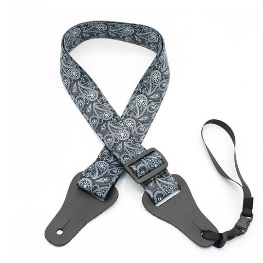DSL Ukulele Strap Poly Paisley Black