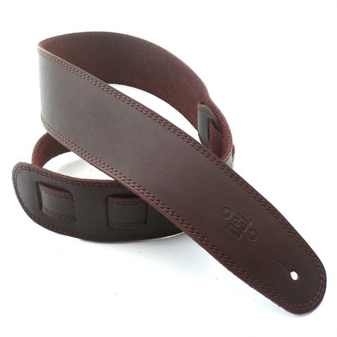 DSL Leather Guitar Strap (Brown with Brown Stitch)