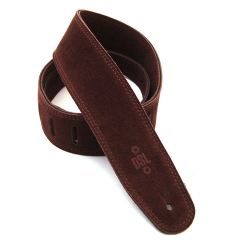 DSL Triple Ply Suede Guitar Strap - Brown