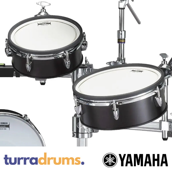 Yamaha DTX10K Electronic Drum Kit with Silicone (TCS) Heads - Black Forest toms close