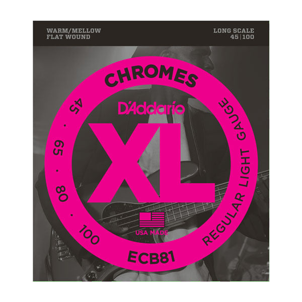 D'Addario ECB81 Chromes Bass Guitar Strings Light 45-100 Long Scale