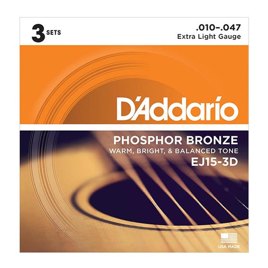 D'Addario EJ15-3D - 3 Set Value Pack