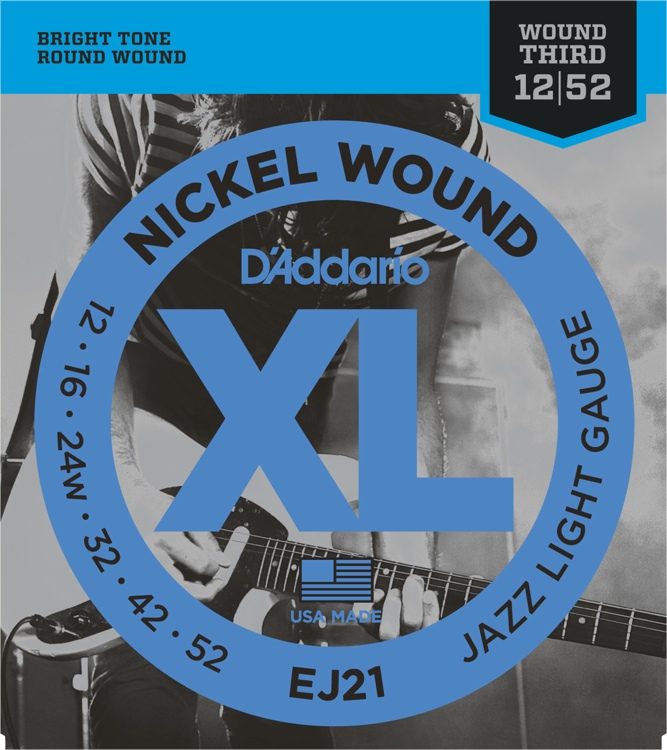 D'Addario EJ21 Electric Strings Jazz Light 12-52