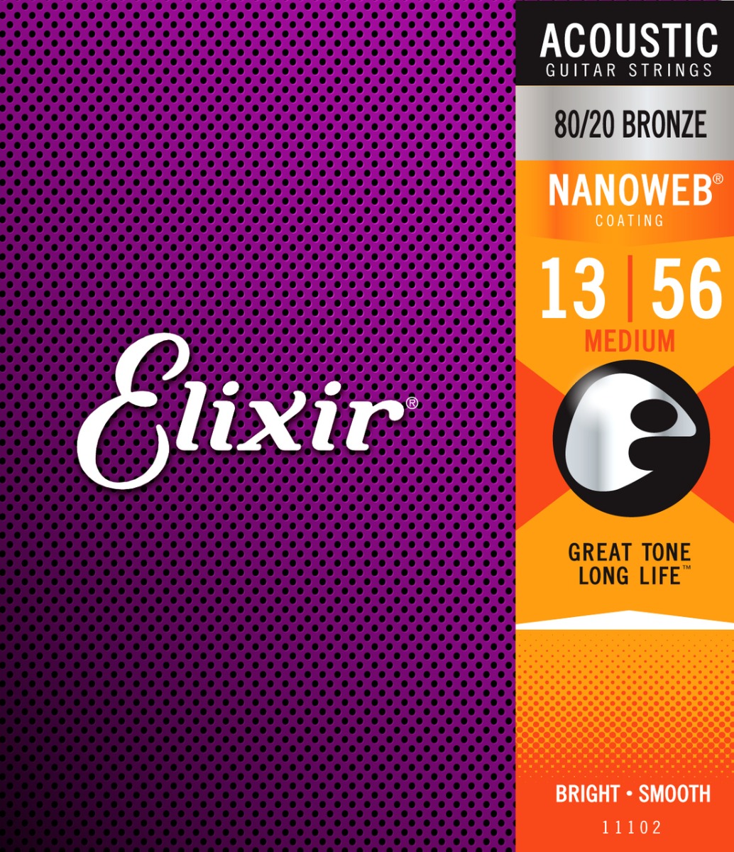 Elixir Nanoweb Acoustic 80/20 Bronze Medium | Turramurra Music