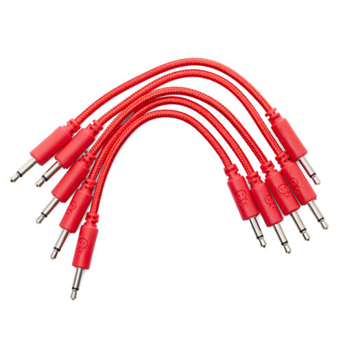 Erica Synths Braided Eurorack Patch Cable 5-Pack 10cm - Red
