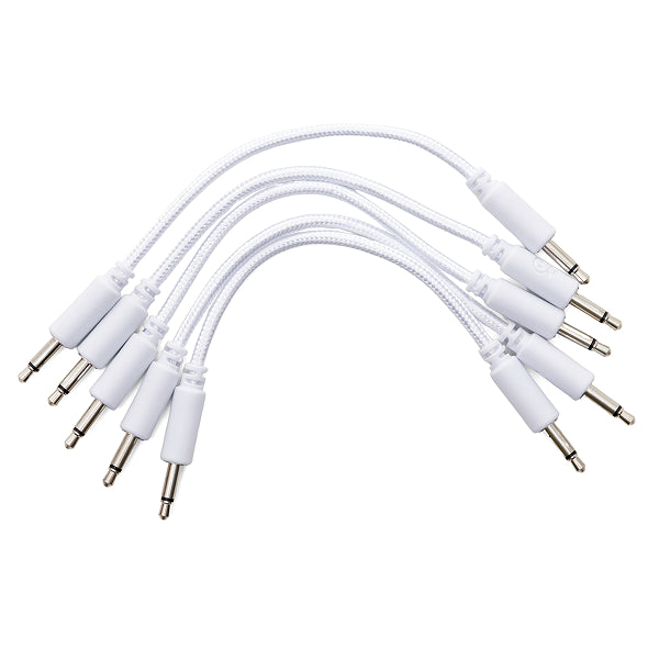 Erica Synths Braided Eurorack Patch Cable 5-Pack 10cm - White