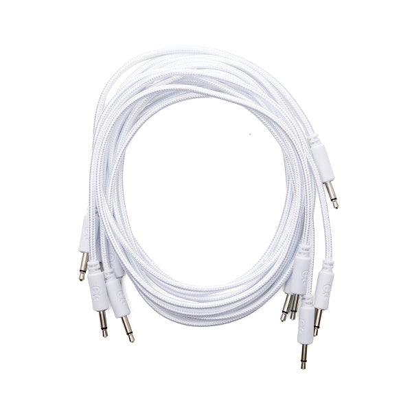 Erica Synths Braided Eurorack Patch Cable 5-Pack 90cm - WhiteErica Synths Braided Eurorack Patch Cable 5-Pack 90cm - White