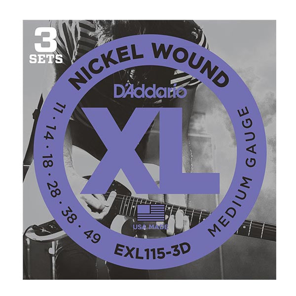 D'Addario EXL115-3D - 3 Set Value Pack