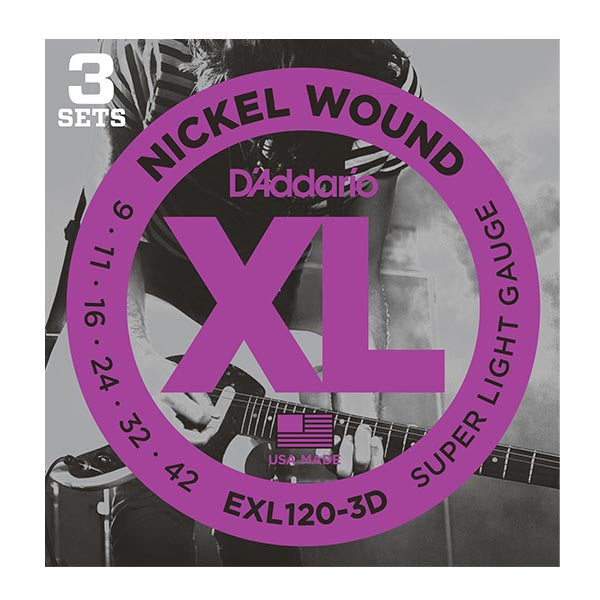 D'Addario EXL120-3D - 3 Set Value Pack front