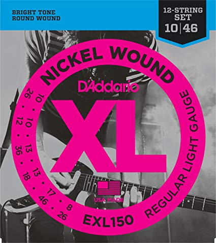 D'Addario 12-String Electric EXL150 Nickel Wound 10-46