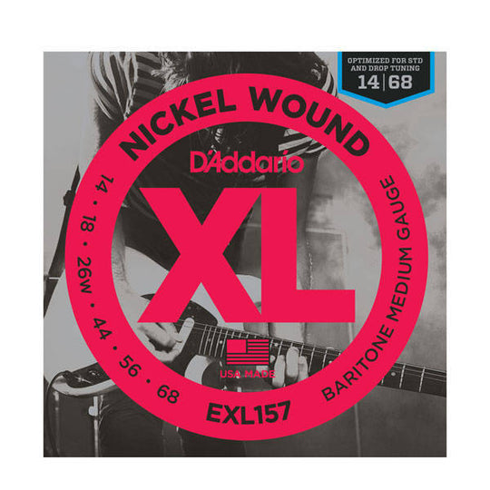 D'Addario EXL157 Baritone Guitar Strings, Medium 14-68