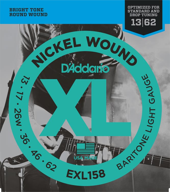 D'Addario Baritone Strings EXL158 Nickel Wound Light 13-62