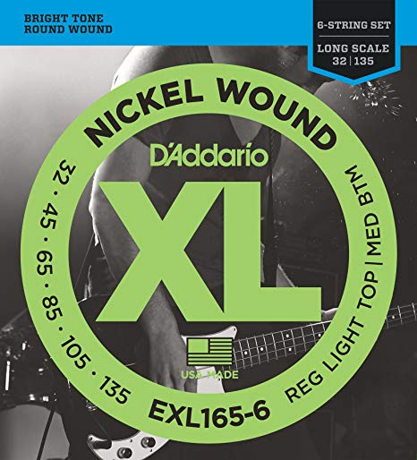 D'Addario Bass Strings EXL165-6 6-String 32-135 Long Scale