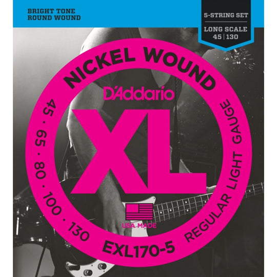 D'Addario Bass Strings EXL170-5 5-String Set 45-130