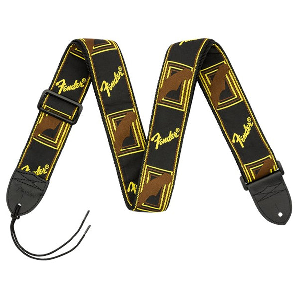 Fender 2" Monogrammed Strap - Black/Yellow/Brown