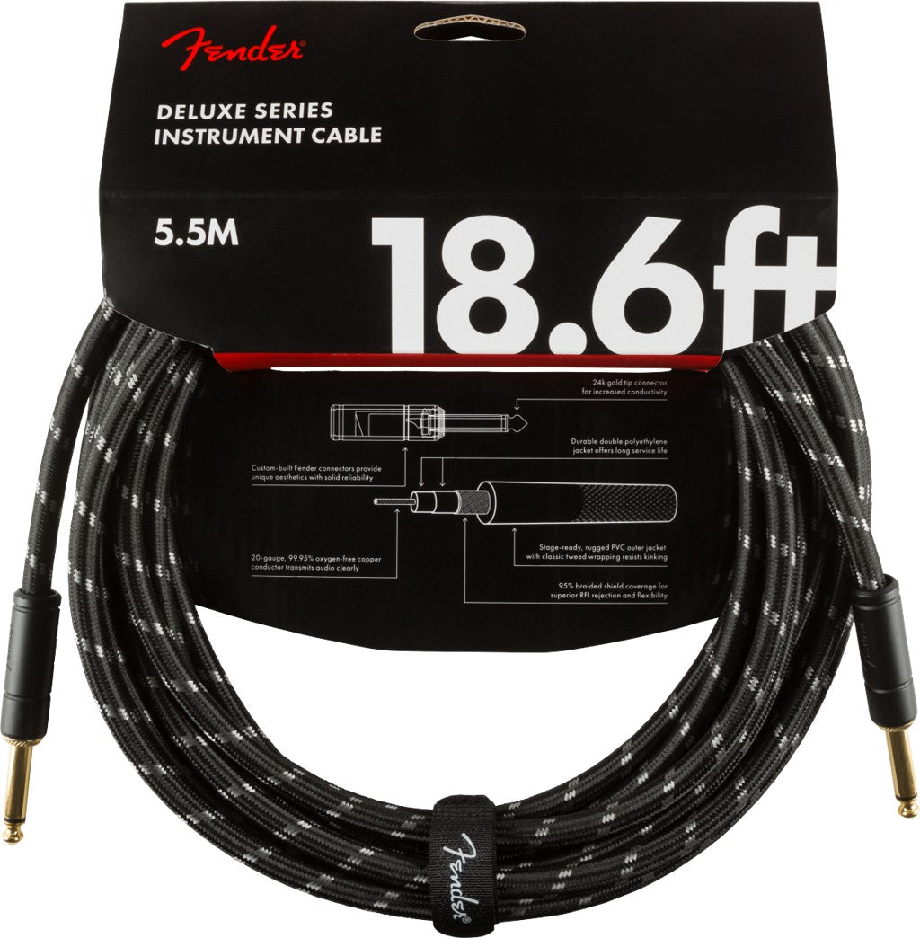 Fender Deluxe Series Instrument Cable 5.5m Straight to Straight