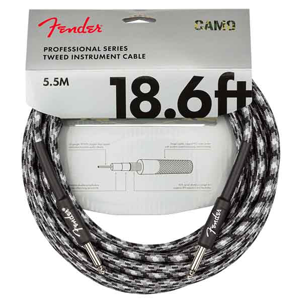 Fender Pro Instrument Cable Straight/Straight, 18.6' Winter Camo