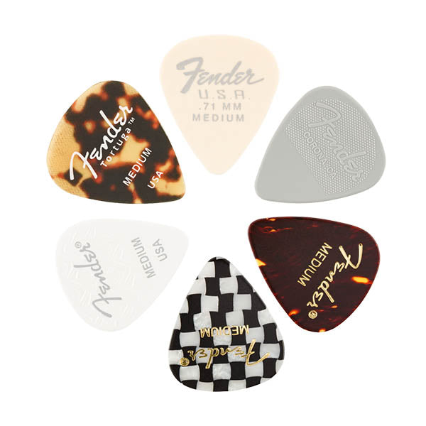 Fender Picks Material Medley 6 Pack 351 Shape