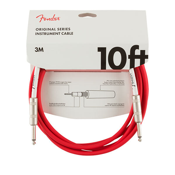 Fender Original Series Instrument Cable 10' - Fiesta Red with packaging