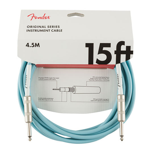Fender Original Series Instrument Cable 15' Daphne Blue