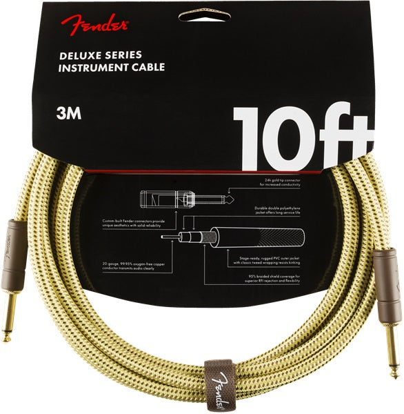 Fender Deluxe Series Instrument Cable 10ft - Tweed