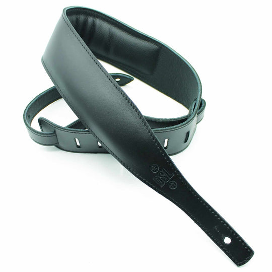 DSL Slim Tapered Guitar Strap (Black with Black Stitching)