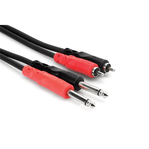 Hosa CPR202 Dual RCA to Dual 1/4 Inch TS Stereo 