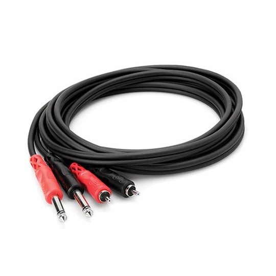 Hosa CPR203 Dual RCA to Dual 1/4 Inch TS Stereo Interconnect Cable 3m