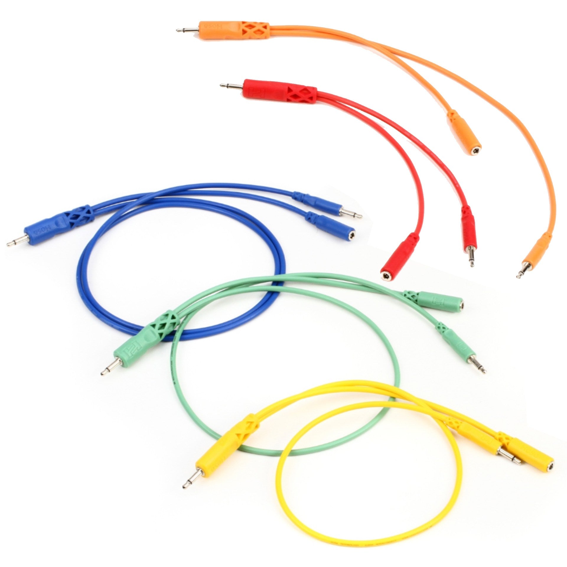 Hosa Hopscotch Patch Cables - Various Lengths 5 PACK CMM-500YMIX