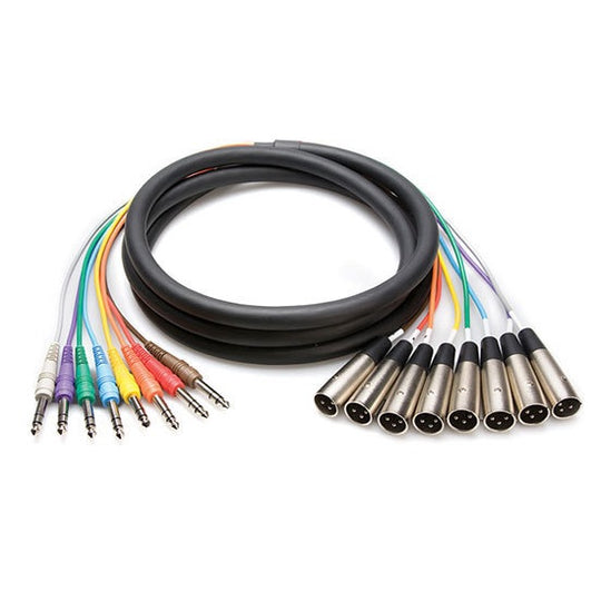 Hosa STX805M 8-way 1/4 Inch TRS to XLR-M Balanced Snake 5m