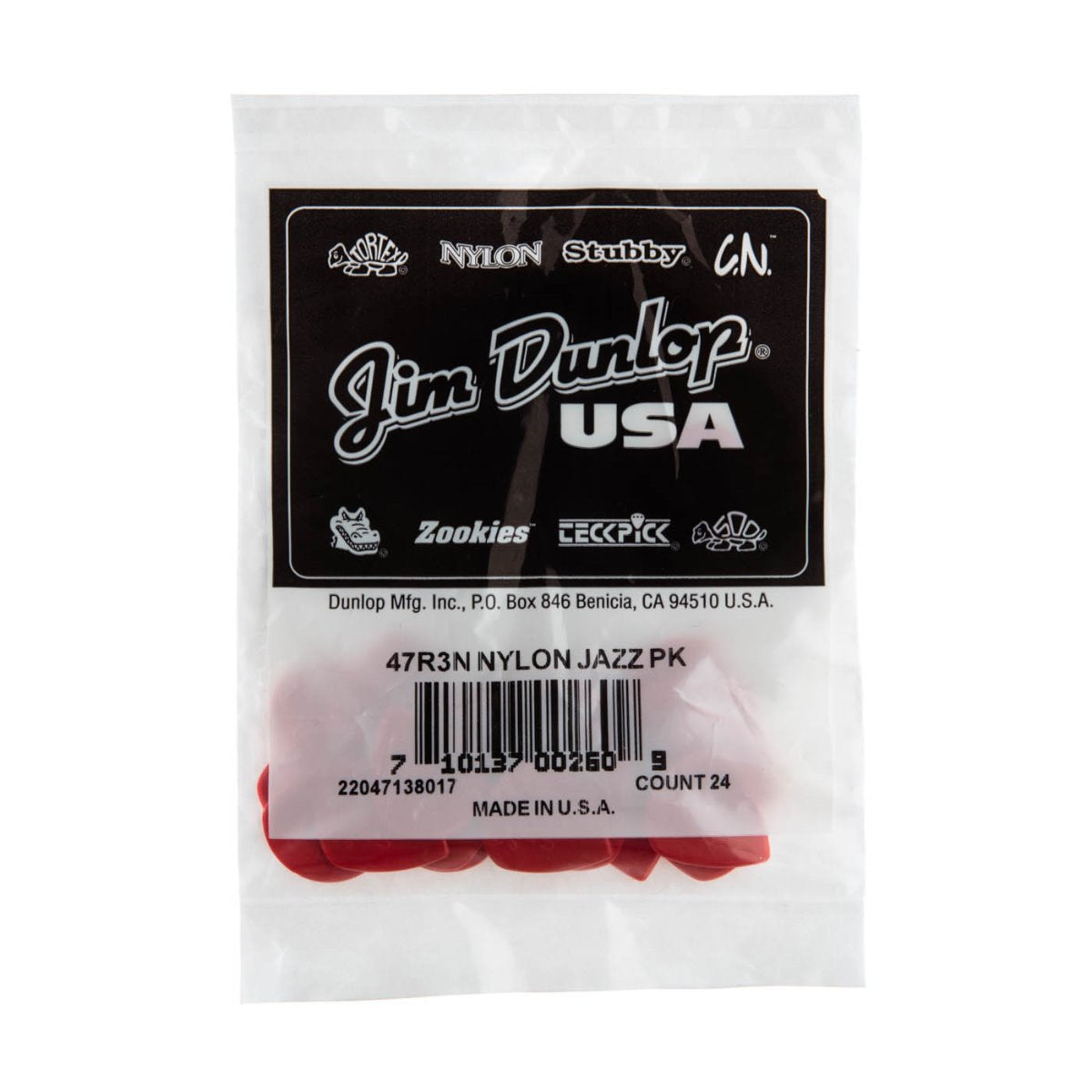 Jim Dunlop Nylon Jazz III Guitar Picks Bulk 24 Pack