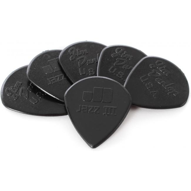 Jim Dunlop Jazz III Black Picks Players Pack (6 Pack)