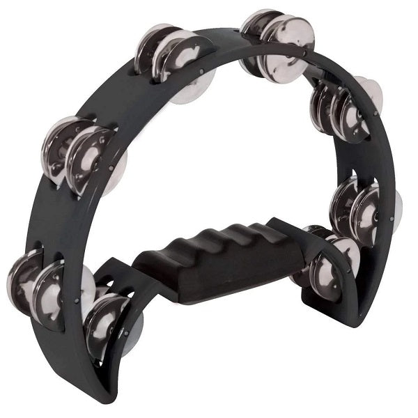 Mano Percussion Half Moon Tambourine - Black