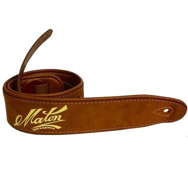 Maton Deluxe Padded Two-Toned Guitar Strap (Brown Leather)